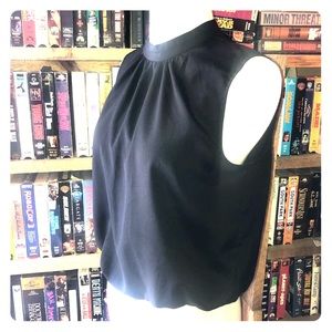 Black dress shirt open back flowy sexy chic